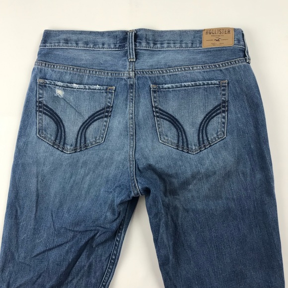 Hollister Button Fly Destroyed Boyfriend Jeans - Picture 6 of 8